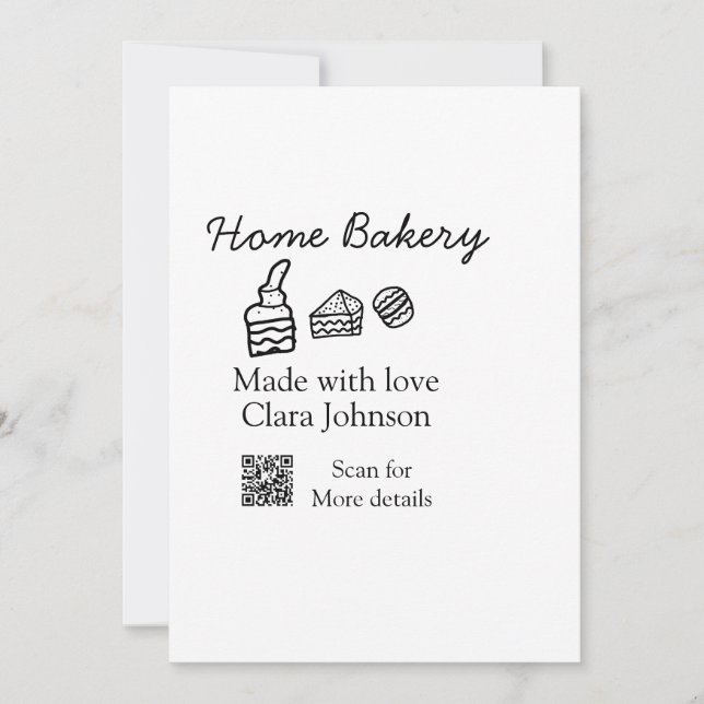 Homemade bakery lägger till namn anpassningsbar inbjudningar (Framsida)