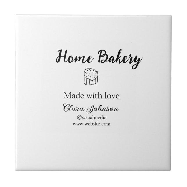 Homemade bakery lägger till namn anpassningsbar kakelplatta (Framsidan)