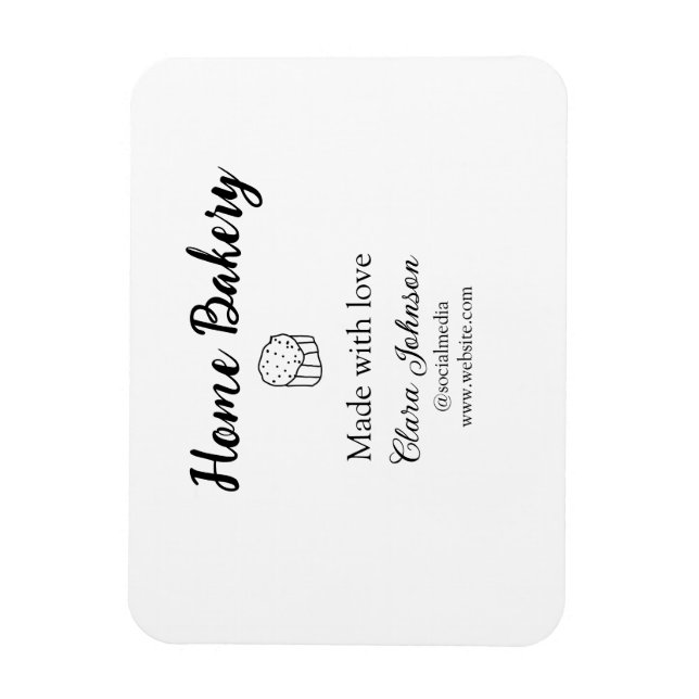 Homemade bakery lägger till namn anpassningsbar magnet (Vertikal)