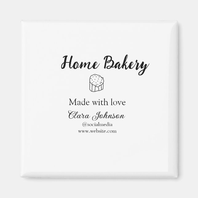 Homemade bakery lägger till namn anpassningsbar magnet (Framsidan)