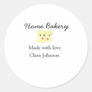 Homemade bakery lägger till namn anpassningsbar runt klistermärke