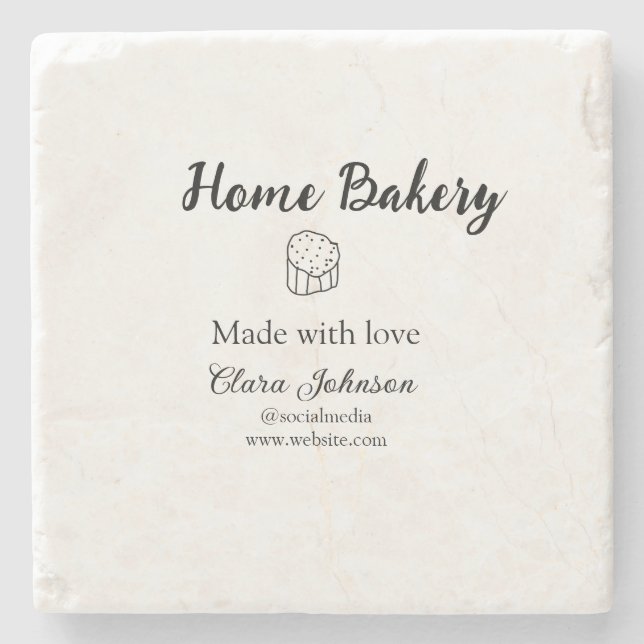 Homemade bakery lägger till namn anpassningsbar stenunderlägg (Framsidan)
