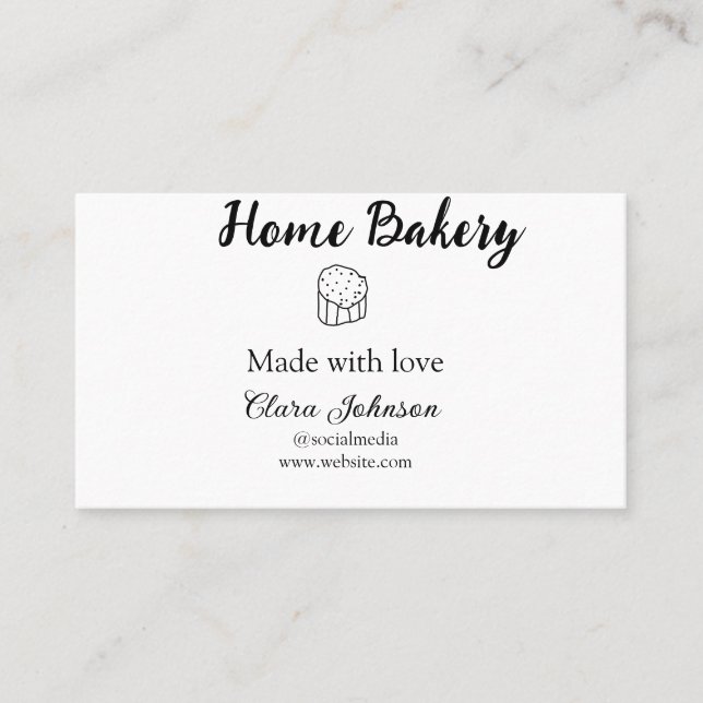 Homemade bakery lägger till namn anpassningsbar visitkort (Framsida)