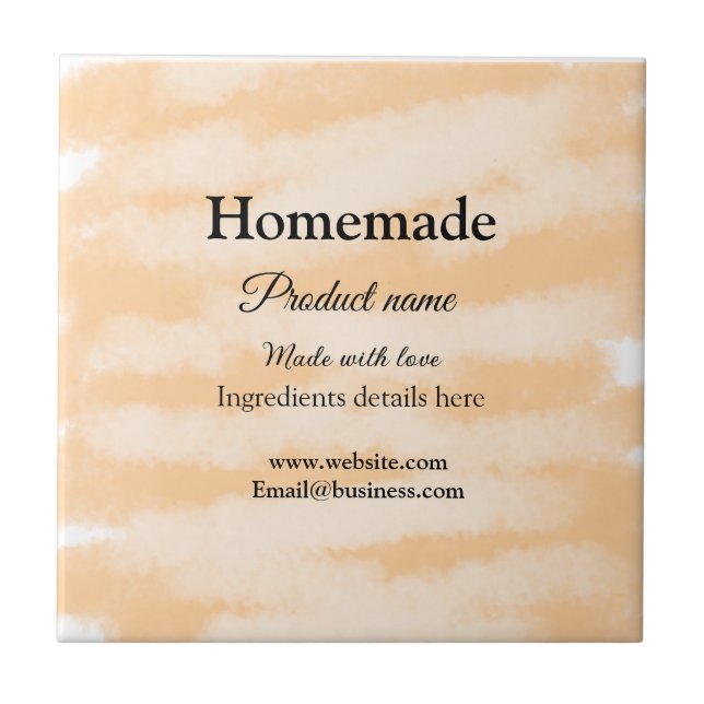 Homemade bakery tillverkad med kärlek lägger till  kakelplatta (Framsidan)