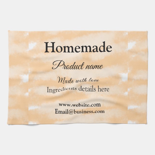 Homemade bakery tillverkad med kärlek lägger till  kökshandduk (Horisontell)