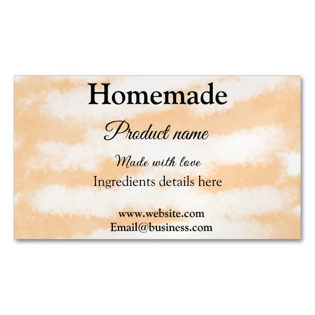 Homemade bakery tillverkad med kärlek lägger till  magnetiska visitkort (Framsida)