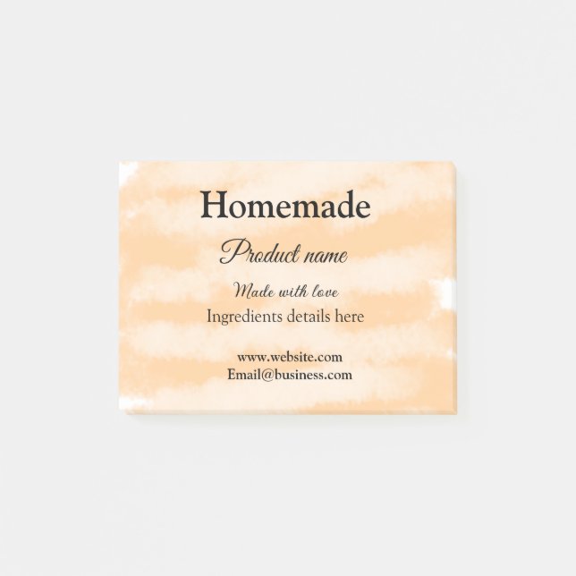 Homemade bakery tillverkad med kärlek lägger till  post-it block (Framsida)