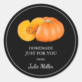 Homemade bara för din pumpetikett runt klistermärke