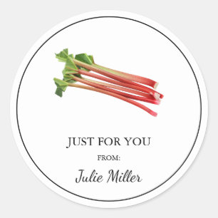Homemade bara för din rhubarb-etikett runt klistermärke