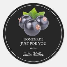 Homemade bara för din svarta vinbär runt klistermärke