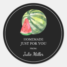Homemade bara för din vattenmelonetikett runt klistermärke
