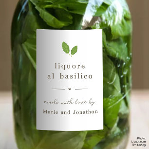 Homemade Basil Liqueur Flaska Gift-etikett Mat Etikett