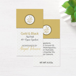 Homemade Bath & Body Label Guld & Black Märkres Visitkort