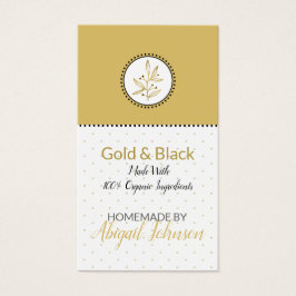 Homemade Bath & Body Label Guld & Black Märkres Visitkort