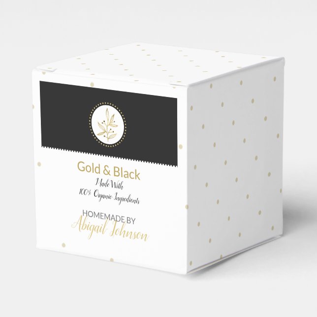 Homemade Bath & Body Packaging | Guld & Black Presentaskar (Framsidan Sidan)