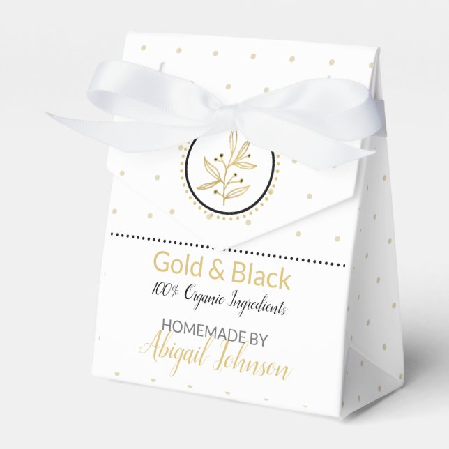 Homemade Bath & Body Packaging | Guld & Black Presentaskar (Framsidan Sidan)