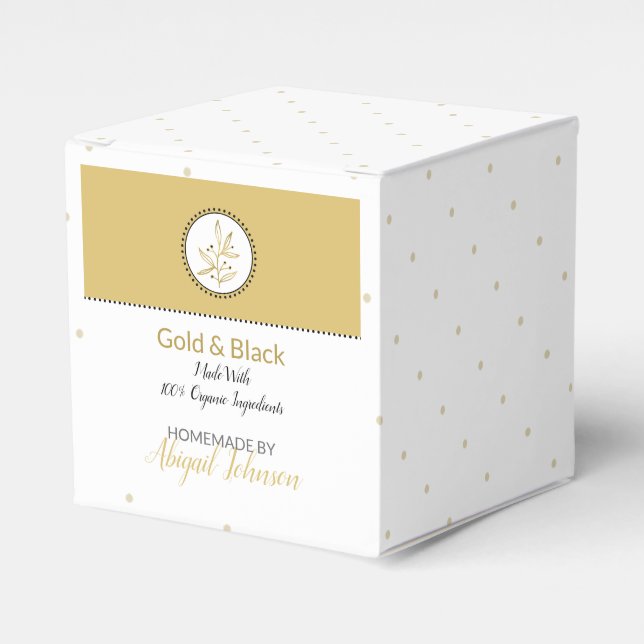 Homemade Bath & Body Packaging | Guld & Black Presentaskar (Framsidan Sidan)