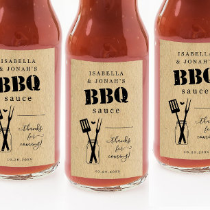 Homemade BBQ Sauce Favor Sticker Fraktsedel
