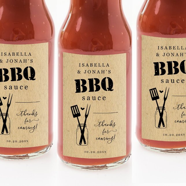 Homemade BBQ Sauce Favor Sticker Fraktsedel (Skapare uppladdad)