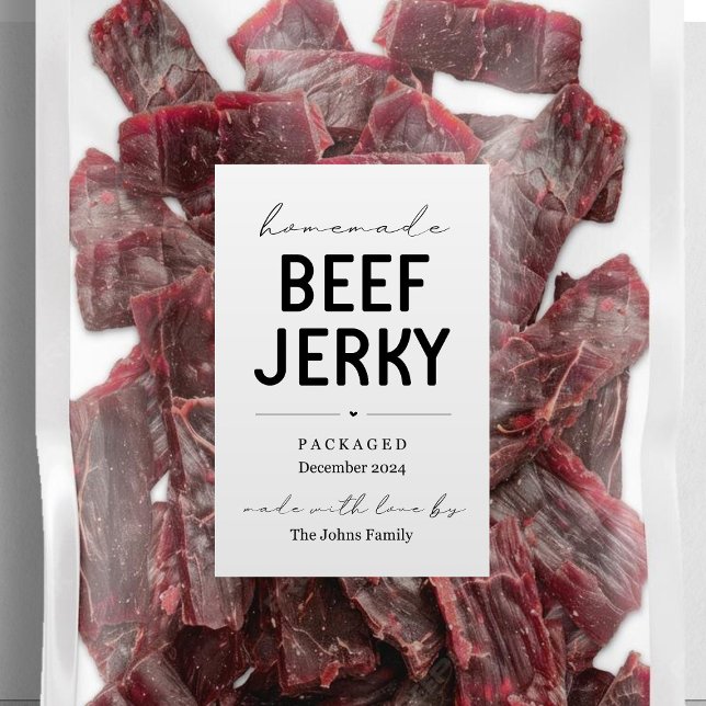 Homemade Beef Jerky Paket-etikett Vinetikett (Skapare uppladdad)