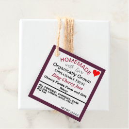 Homemade Bing Cherry Sylt QR-kod Gåvor Etiketter