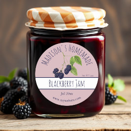 Homemade Blackberry Sylt-etiketter Runt Klistermärke