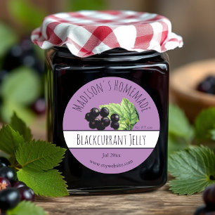 Homemade Blackcurrant Jelly Burk-etiketter Runt Klistermärke