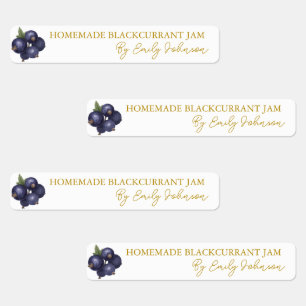 Homemade Blackcurrant Sylt Thin Seal-etikett Klistermärke
