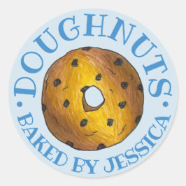 Homemade Blueberry Cake Doughnut Bakby Runt Klistermärke