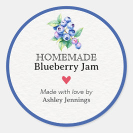 Homemade Blueberry Jam Label | Custom Sticker Runt Klistermärke