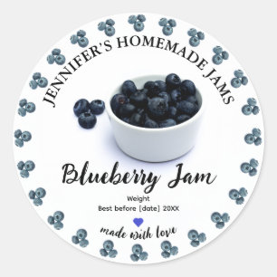 Homemade Blueberry Sylt Burk etikett