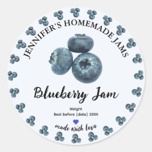 Homemade Blueberry Sylt Burk etikett