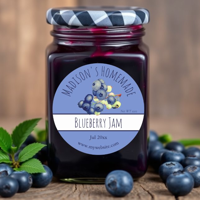 Homemade Blueberry Sylt Burk etiketter (Skapare uppladdad)