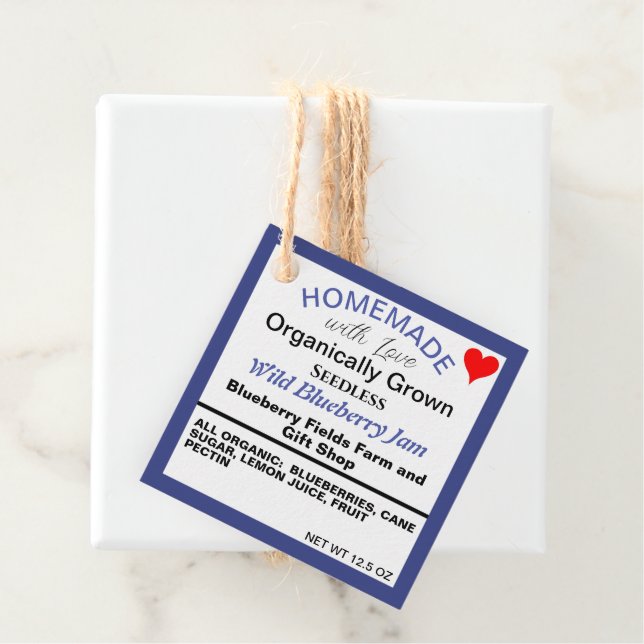 Homemade Blueberry Sylt QR-kod Gåvor Etiketter (På plats)