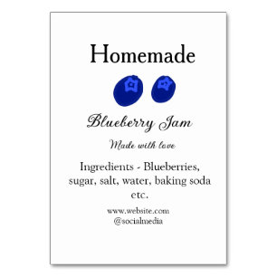 Homemade blueberry sylt tillverkad med kärlek bordsnummer