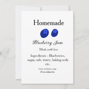 Homemade blueberry sylt tillverkad med kärlek inbjudningar