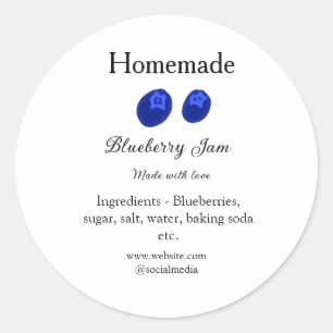 Homemade blueberry sylt tillverkad med kärlek runt klistermärke