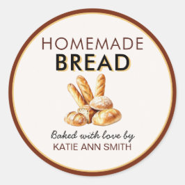 Homemade Bread Stickers | Baked with Love Labels Runt Klistermärke