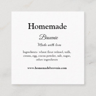 Homemade brwonie gjord med kärlek add text webbpla fyrkantigt visitkort