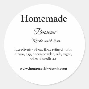 Homemade brwonie gjord med kärlek add text webbpla runt klistermärke