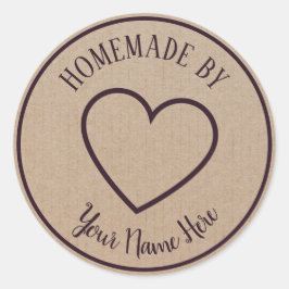 Homemade by Heart Classic Round Sticker Runt Klistermärke