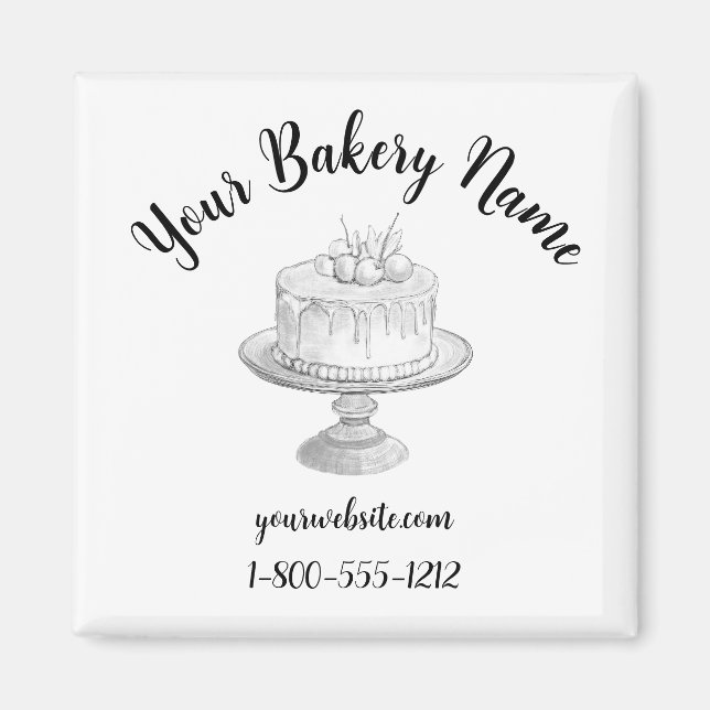 Homemade Cake Business Promotional Gift White Magnet (Framsidan)