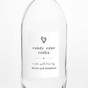 Homemade Candy cane Vodka Flaska Gift-etikett Mat Etikett