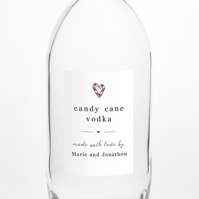 Homemade Candy cane Vodka Flaska Gift-etikett Mat Etikett (Skapare uppladdad)