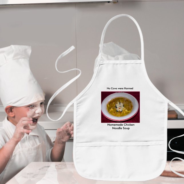 Homemade Chicken Noodle Soppa No Cows Barnförkläde (Homemade Chicken Noodle Soup No Cows Kids' Apron)