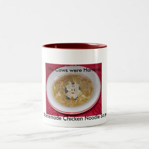 Homemade Chicken Soppa - inga kor skadades Två-Tonad Mugg