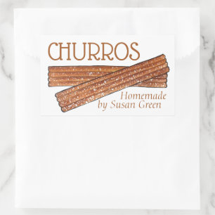 Homemade Churros begravde Churro Pastry av Rektangulärt Klistermärke