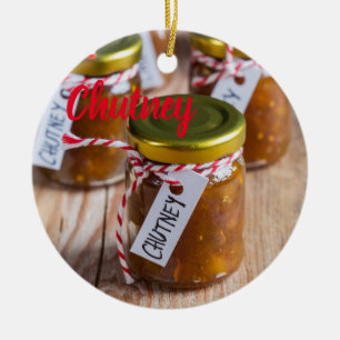 Homemade Chutney onion pineapple köksgåva Julgransprydnad Keramik