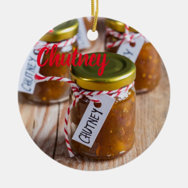 Homemade Chutney onion pineapple köksgåva Julgransprydnad Keramik (Framsidan)