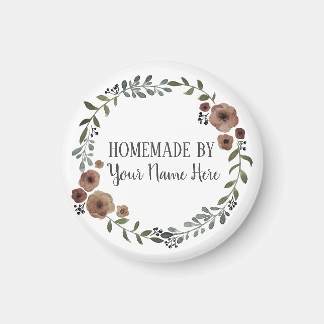 Homemade Cookie Cake Vintage Craft Blommigt WAN Magnet (Framsidan)
